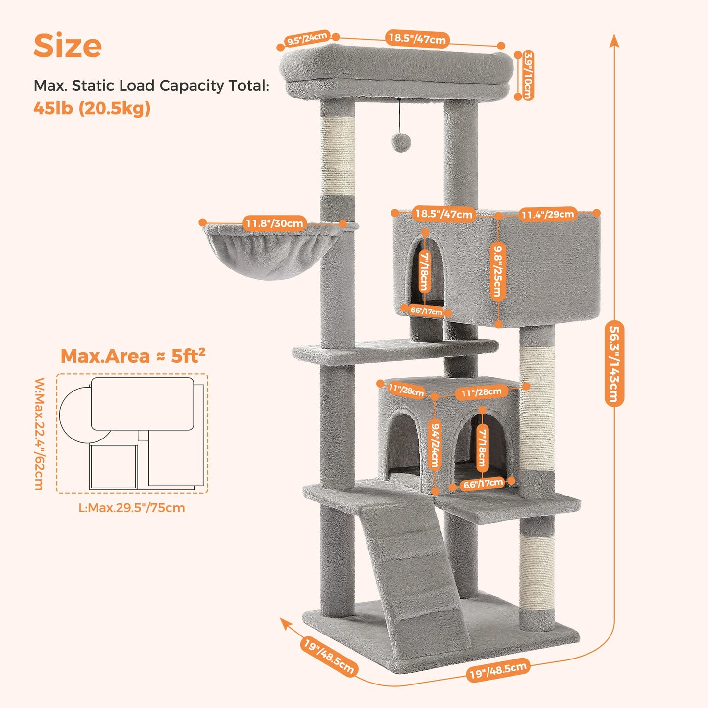 Free Shipping Multi-Level Cat Tree for Cats with Cozy Perches Stable Cat Climbing Frame Cat Scratch Board Toys Cat Furniture
